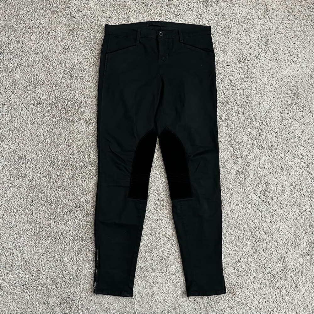 J Brand Black Skinny Ankle Zip Inner Thigh Patch Jeans Womens 30